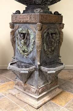 Monumental Zinc Garden Fountain