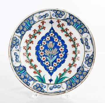 Iznik Polychrome Painted Pottery Deep Dish