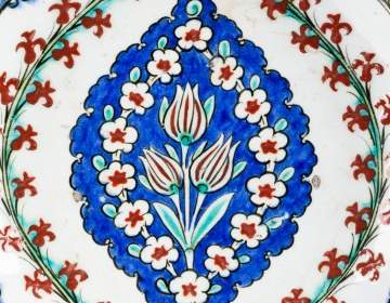 Iznik Polychrome Painted Pottery Deep Dish