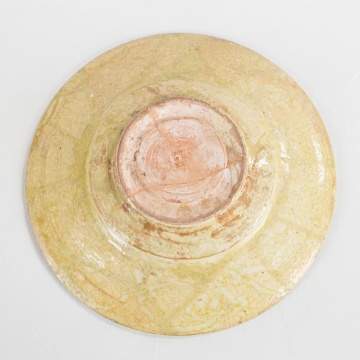 Islamic Glazed Pottery Bowl With Kuic Calligraphy