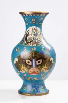 Monumental Chinese Cloisonne Enamel Vase