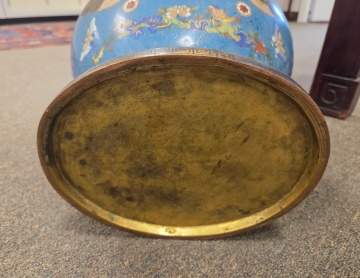 Monumental Chinese Cloisonne Enamel Vase