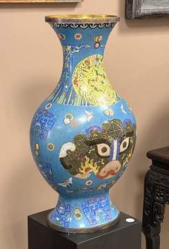 Monumental Chinese Cloisonne Enamel Vase