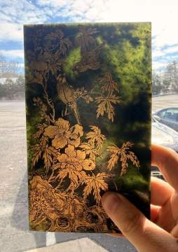 Chinese Decorated Jade Table Screen