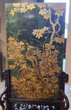Chinese Decorated Jade Table Screen