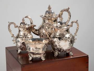 William Gale & Son Cased Silver Coffee & Tea Set