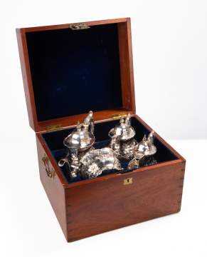 William Gale & Son Cased Silver Coffee & Tea Set