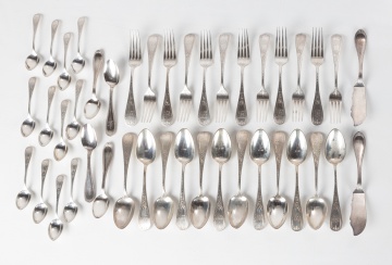 J. E. Caldwell, Hamilton & Davis Coin Silver Flatware