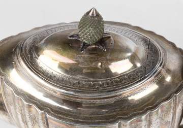 Peter, Ann, & William Bateman (1799-1805) Silver Tea Pot & Tongs