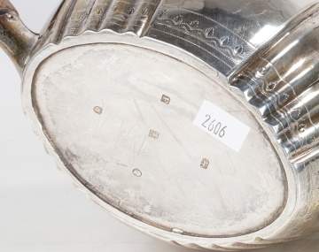 Peter, Ann, & William Bateman (1799-1805) Silver Tea Pot & Tongs