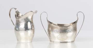 American & English 18th Century Silver Sugar & Creamer