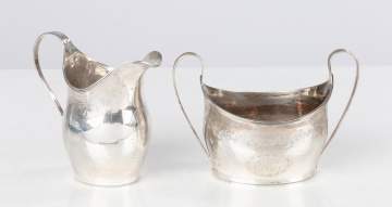 American & English 18th Century Silver Sugar & Creamer