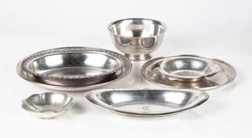 (7) American Sterling Silver Footed Bowl, Trays, & Vide-Poches