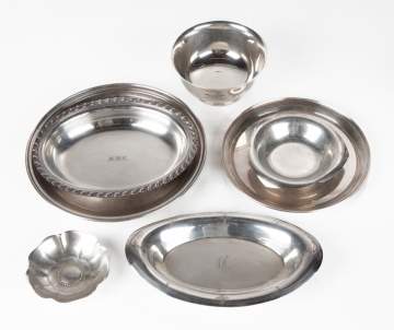 (7) American Sterling Silver Footed Bowl, Trays, & Vide-Poches