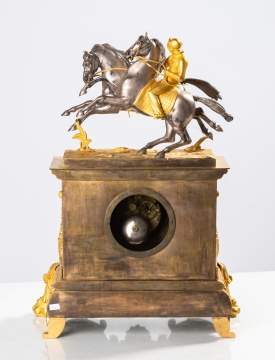 French Ormolu Mantel Clock with Horse & Jocky