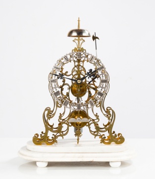 Rare English Arabesque Skeleton Clock by Evans & Sons, Handsworth (E83?)