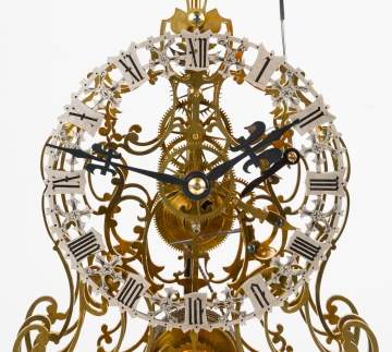 Rare English Arabesque Skeleton Clock by Evans & Sons, Handsworth (E83?)