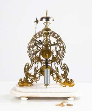 Rare English Arabesque Skeleton Clock by Evans & Sons, Handsworth (E83?)