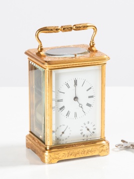 French Engraved Grande-Sonnerie Carriage Clock