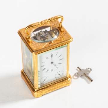 French Engraved Grande-Sonnerie Carriage Clock