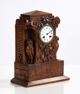19th Century Shelf Clock with Owls