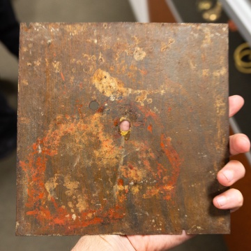 Rare Miniature Iron Plate Shelf Clock