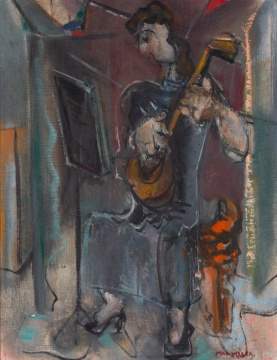 Max Weber (American, 1881-1961) Guitarist