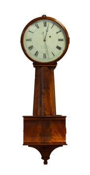 Lemuel Curtis Mahogany Federal Banjo Clock