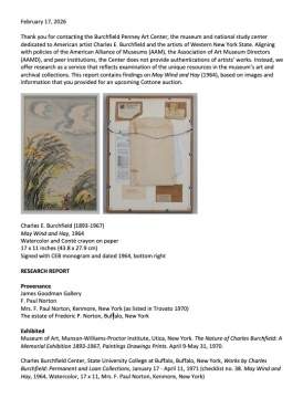 Charles Ephraim Burchfield (American, 1893-1967) "May Wind and Hay"