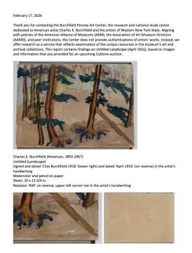 Charles Ephraim Burchfield (American, 1893-1967) Landscape