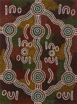Patrick McMillan Tjupurrula (Aranda Aboriginal, b. 1937) "Bush Banana Dreaming"