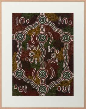 Patrick McMillan Tjupurrula (Aranda Aboriginal, b. 1937) "Bush Banana Dreaming"