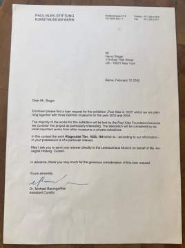 Paul Klee (German, 1879-1940) "Klagende Tier"