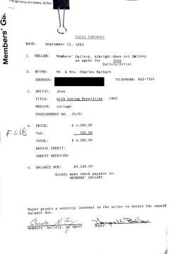 Jess (Collins) (American, 1923-2004) "With Loving Repetition"