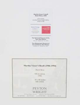 Martha Visser't Hooft (American, 1906-1994) Black Mesa