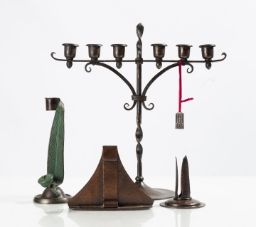 Roycroft Hand-Hammered Copper Candelabra & Articles
