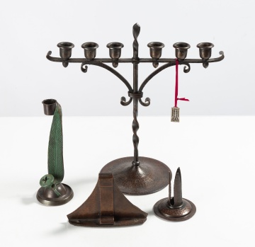 Roycroft Hand-Hammered Copper Candelabra & Articles