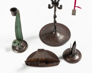 Roycroft Hand-Hammered Copper Candelabra & Articles