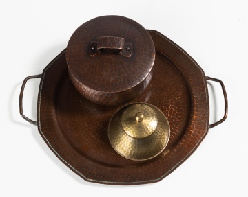 Roycroft Humidor, Octagonal Tray, & Inkwell