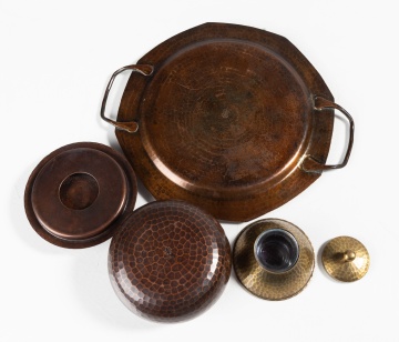 Roycroft Humidor, Octagonal Tray, & Inkwell