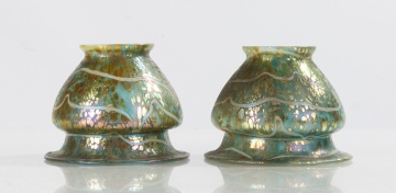 Pair of Decorated Art Glass Shades
