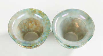 Pair of Decorated Art Glass Shades