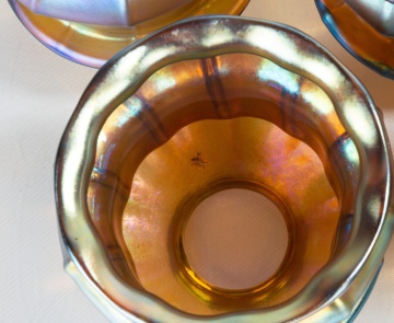Five Steuben Gold Aurene Art Glass Shades