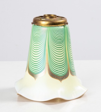 Large Pulled Feather Art Glass Shade with Mount