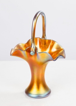 Steuben Gold Aurene Iridescent Basket