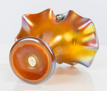 Steuben Gold Aurene Iridescent Basket