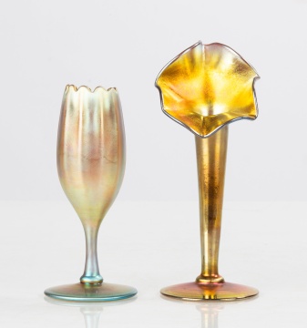 Steuben Aurene Iridescent Cabinet Vases
