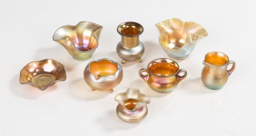 Steuben Gold Aurene Iridescent Cabinet Pieces