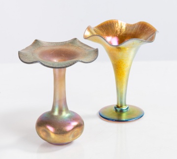 Steuben Aurene Iridescent Vases