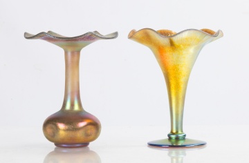 Steuben Aurene Iridescent Vases